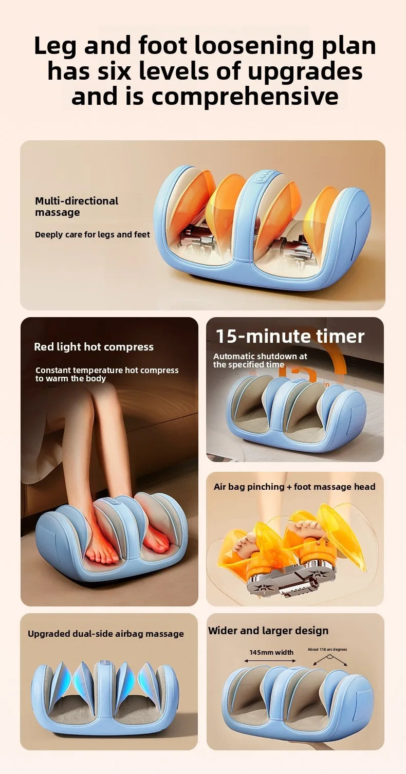 Air Pressure Leg Massager Foot Massage Multi-functional Widened Kneading Squeeze Deep Relaxation Calf With Remote Control
