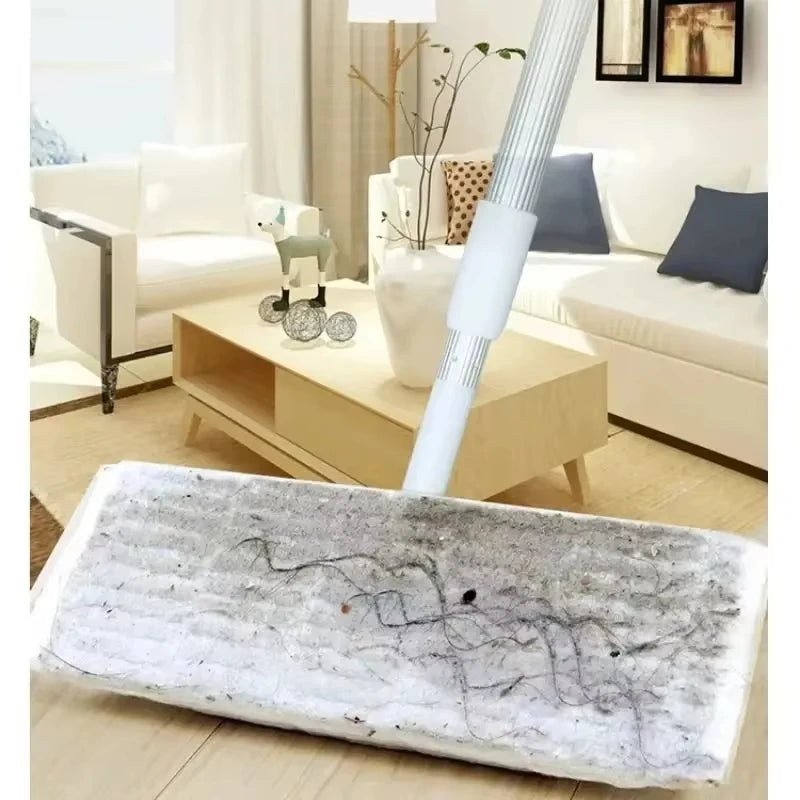 Disposable Mop Cloth Cleaning Mop 360° Rotating Dry and Wet Flat Household Electrostatic Dust Removal Mop Floor Tile Floor Clean
