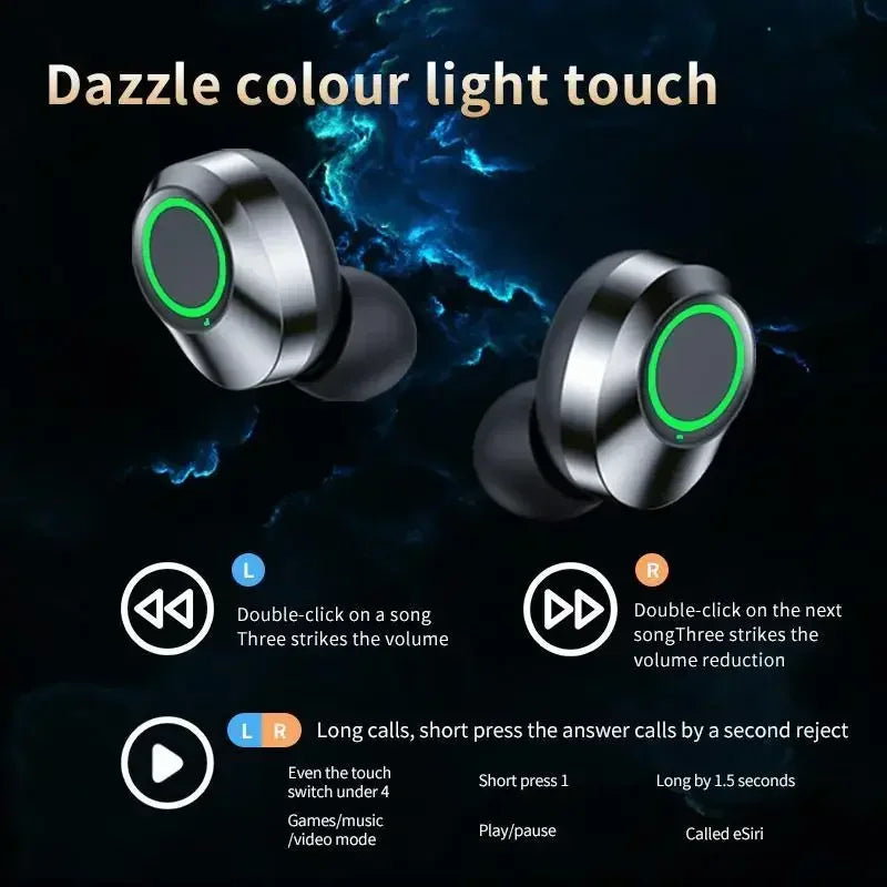 Original YD03 TWS Earphone Flashlight Wireless Headset 9D Noise Reduction New 5.2 Bluetooth Headphone With LED Power Display