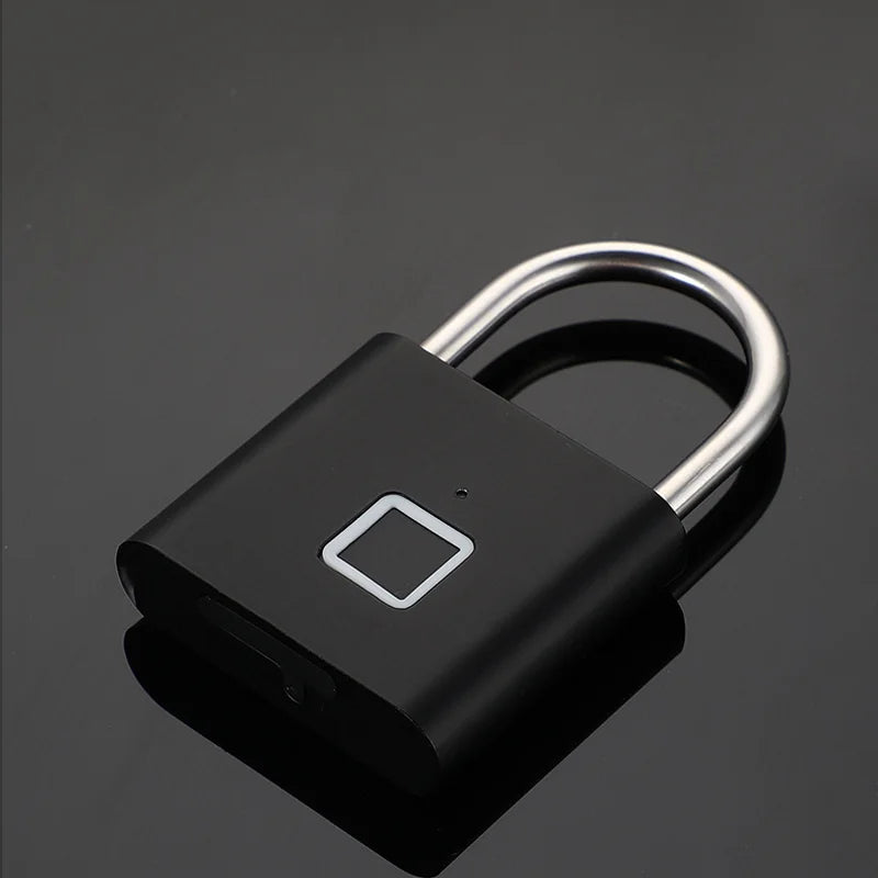 Keyless USB Charging Fingerprint Lock Smart Padlock Waterproof Door Lock 0.2sec Unlock Portable Anti-theft Padlock Zinc for Home