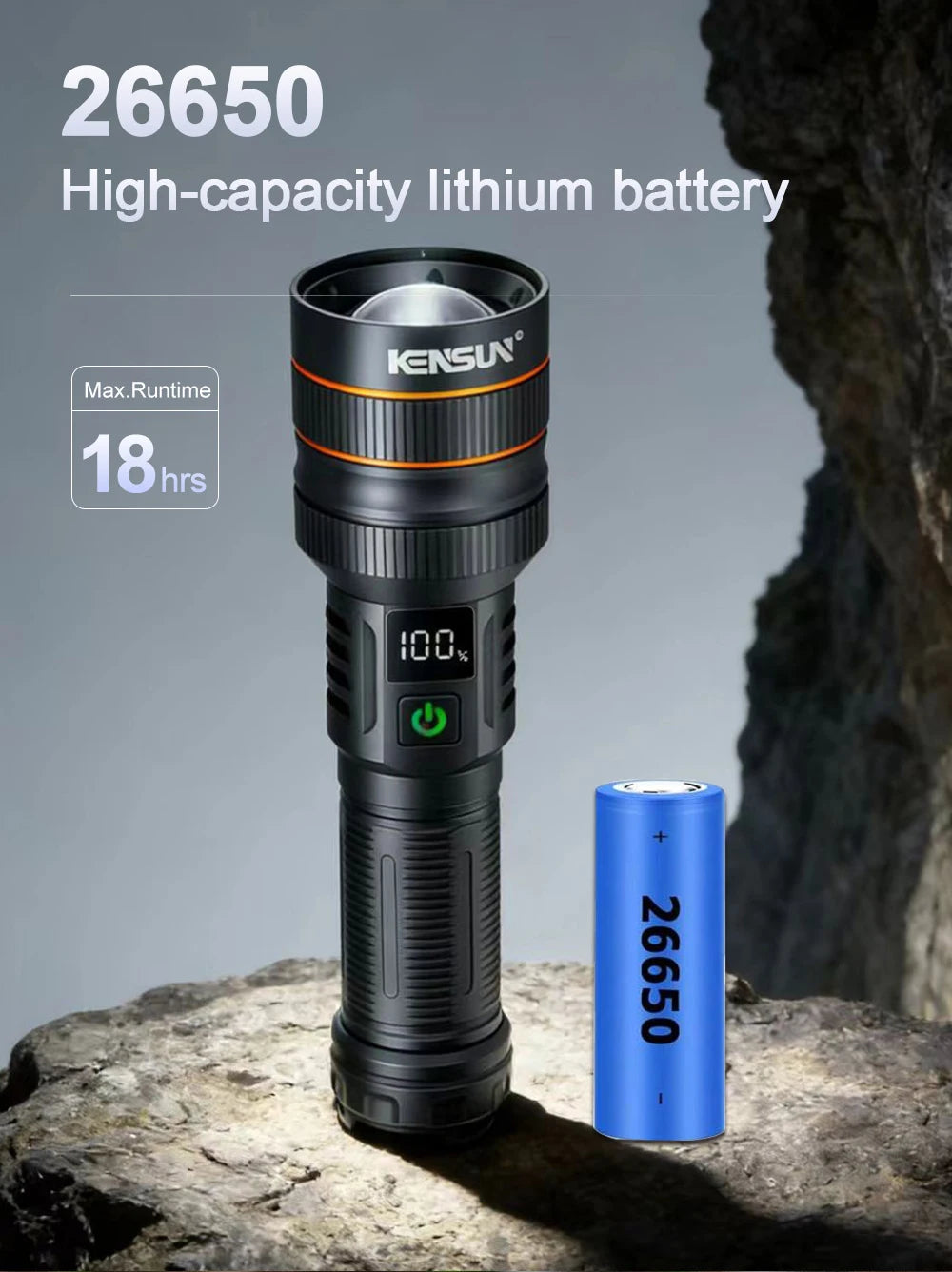 hit product long-range kilometer ultra bright flashlight, outdoor waterproof high-power strong light flashlight, rechargeable