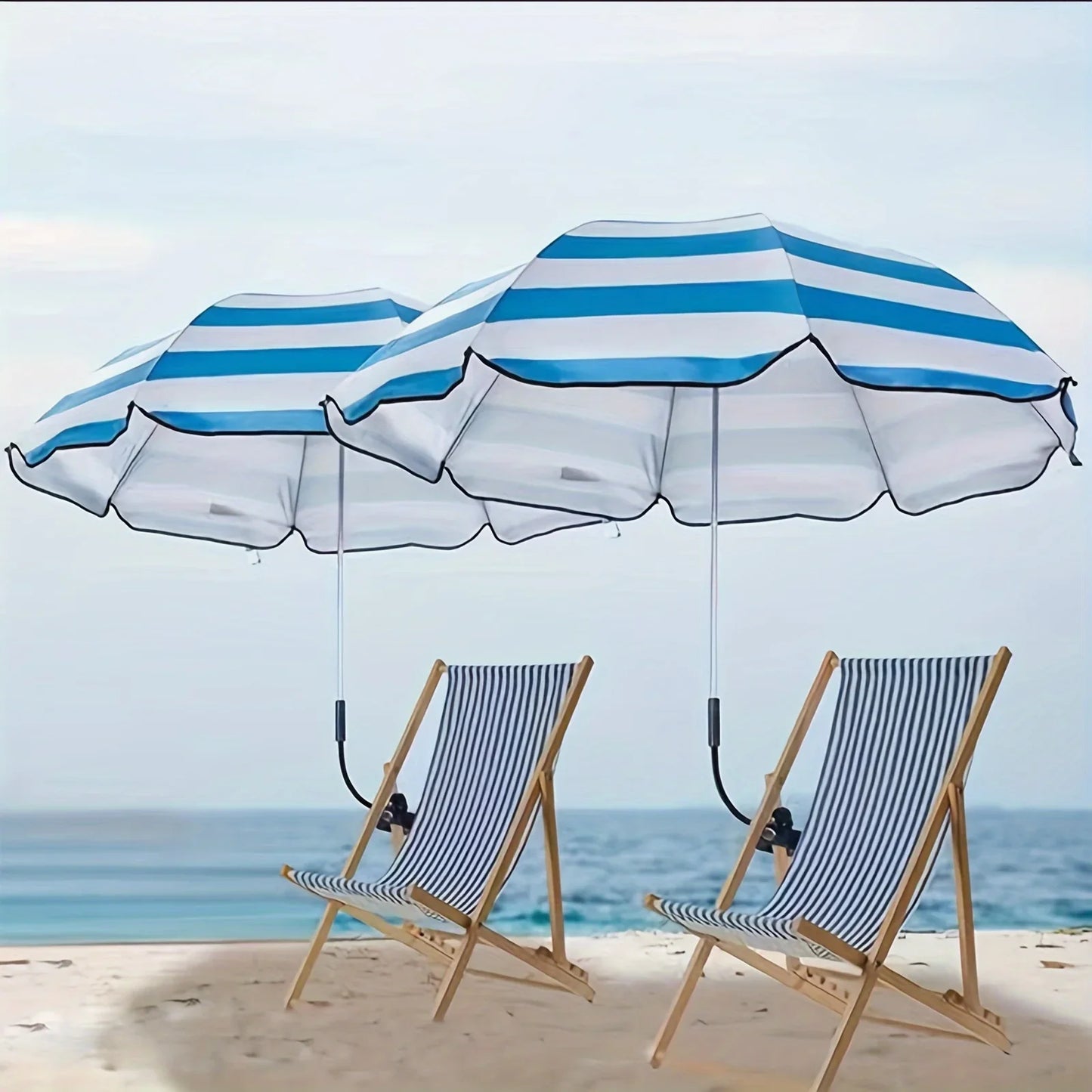 1 Piece Waterproof Beach Chair Umbrella with Universal Clamp, 360° Rotation Portable All-Season Golf Umbrella