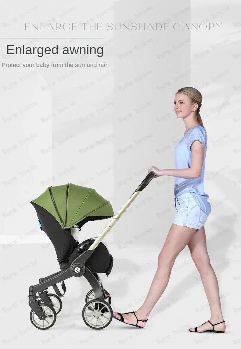 EU STOCK Foldable Lightweight baby stroller Multifunctional Four Wheels poussette bebe 3 en 1 Portable baby wagon