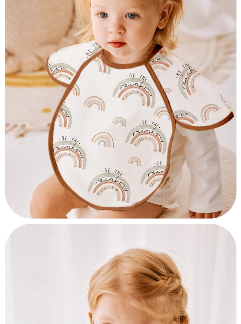 Kangobaby #My Soft Life# New Waterproof Baby Sleeveless Feeding Bib Fashion Full Body Cover