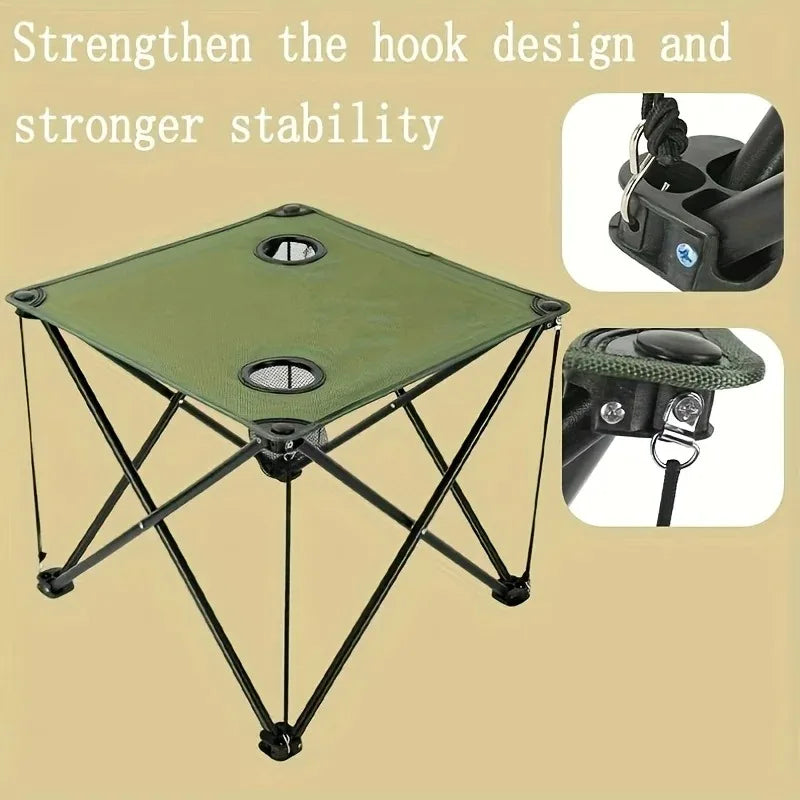 Portable Foldable Beach Table Hollow Edge Cloth Dining Table Waterproof Outdoor Camping Picnic Desk for Sand Garden