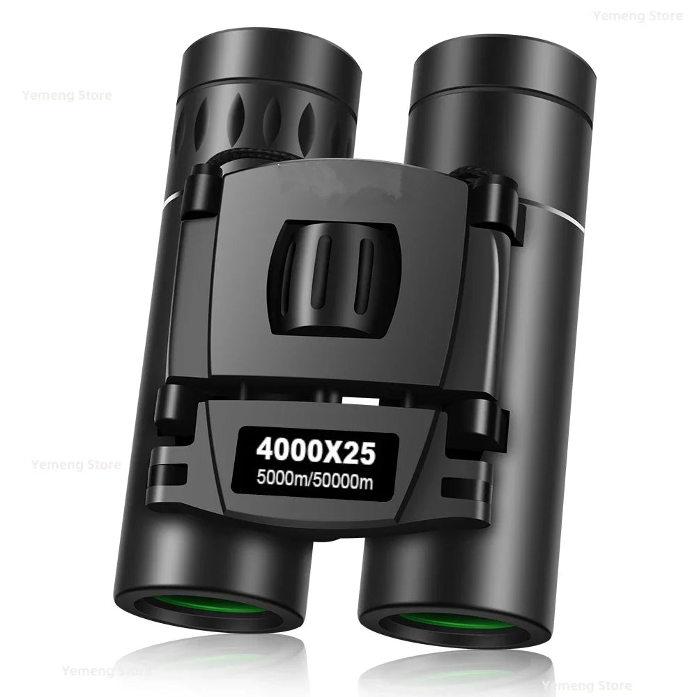 9000x25 HD Zoom Portable Powerful Binoculars Long Range BAK4 Telescope Jumelles Folding Optics for Outdoor Hunting Camping