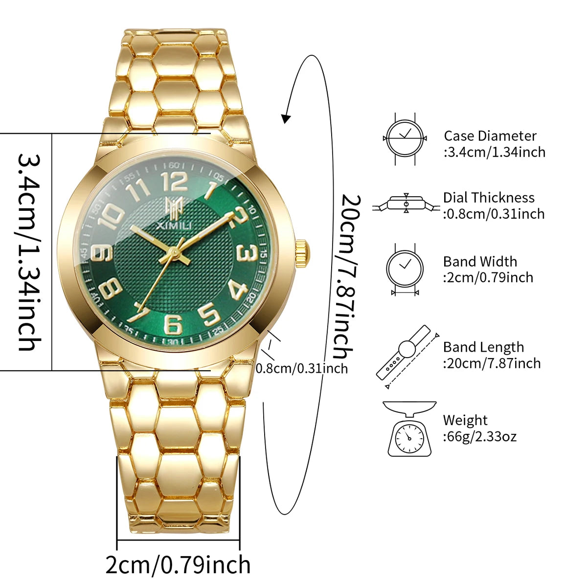 Elegant Women Watches Fashion Arabic Dial Bracelet Strap Ladies Quartz Wristwatches Reloj Mujer Girls Clock Gift（Without Box）