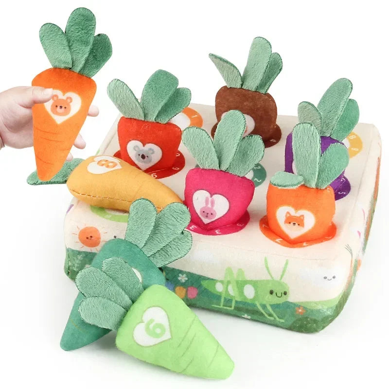 Baby Carrot Harvest Game Cotton Montessori Game Shape Color Classification Matching Puzzle Recognition 0-3 Baby Puzzle Toy
