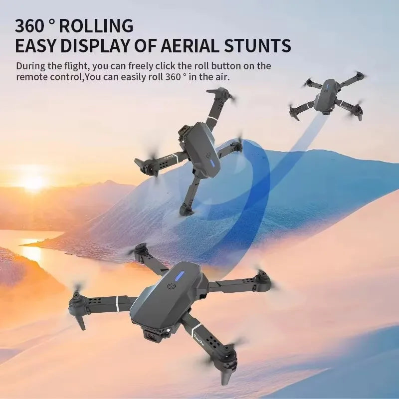 Kid Professional E88 Air Screen Control Drone Wide RC Dron HD 4K Camera Foldable Helicopter Aircraft Quadcopter Drone Gift Toys