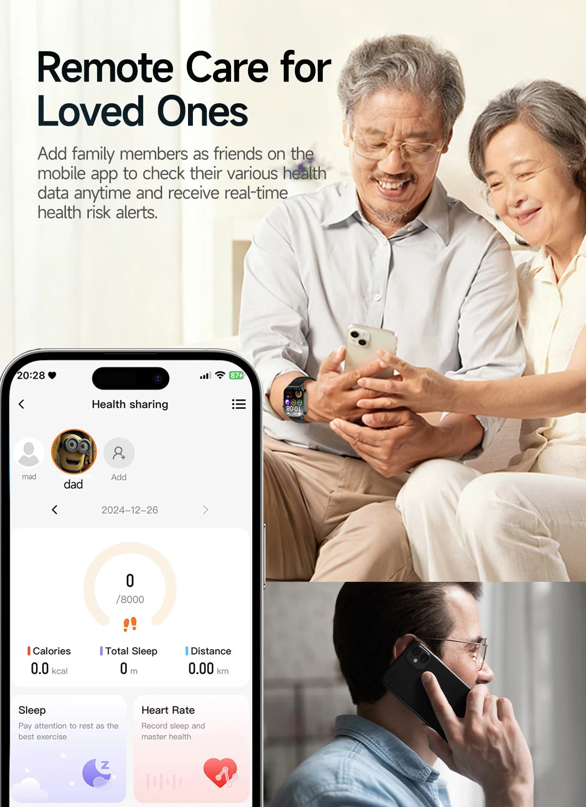 2026 New Accurate Diagnosis Smart Watch ECG Blood oxygen BP Uric acid Lipids Health HD AMOLED Screen call Smart watch Men Women