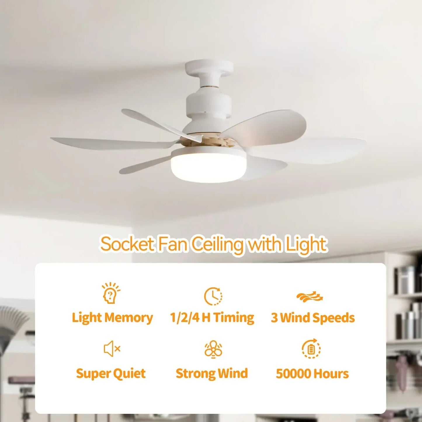 E27 with Remote LED 40W Ceiling Fan Light  Dimming Function  Suitable for Living Room Study and Home use  85-265V