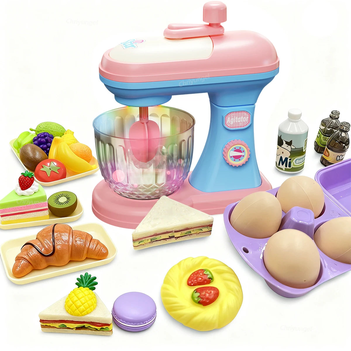 Pretend Play Toy Mini Kitchen Appliances Set for Toddlers Air Fryer Washing Mixer Educational Toys Gift for Kids Girls Boys