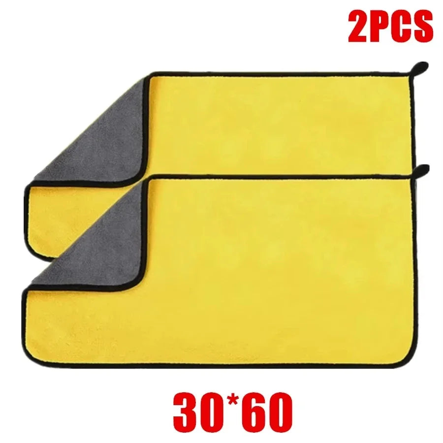 Double Layer Wash Cloth Microfiber Car Cleaning Towels 30X60cm 1/2/3/6/10pcs Soft Quick Drying for Windows Mirrors Wiping Rags