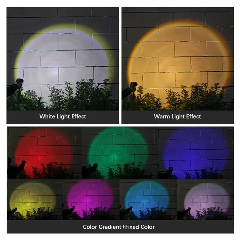 9 LED Solar Spot Lights Outdoor RGB Solar Landscape Lights IP65 Waterproof Brightness Adjustable for Garden Yard Palm Trees