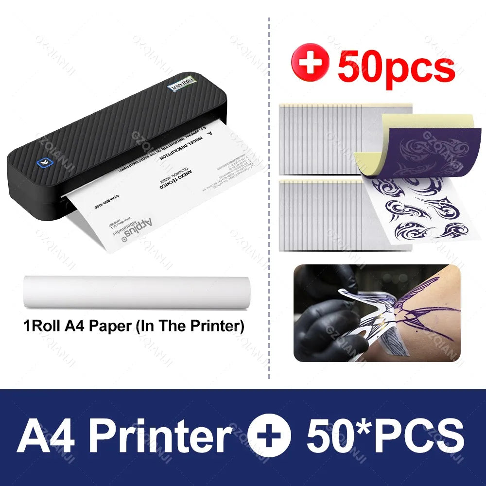 A4 Printer Portable USB Bluetooth Wireless Thermal Tattoo Transfer Maker with Paper Case Support Mobile Smartphone Android Print