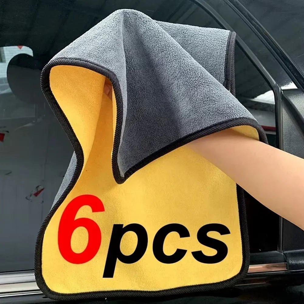 Double Layer Wash Cloth Microfiber Car Cleaning Towels 30X60cm 1/2/3/6/10pcs Soft Quick Drying for Windows Mirrors Wiping Rags
