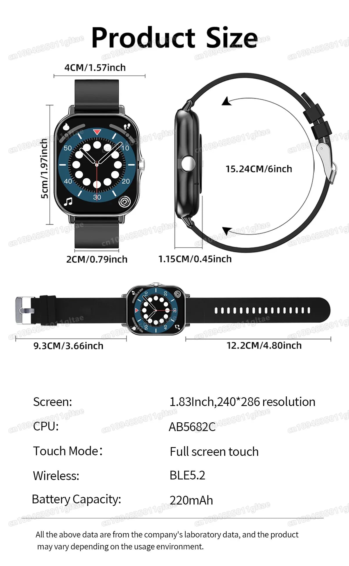 New Smartwatch BT Call Health&Sleep Monitoring 1.80''HD Screen Kids Smart Watch Waterproof Fashoin Sports Bracelet For Women Men