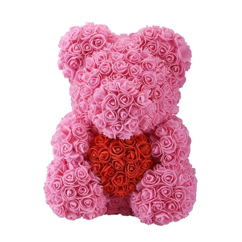 Girlfriend Gifts 25cm/40cm Soap Foam Bear Rose Teddy Rose Bear Artificial Flowers Wedding Birthday Valentines Gift for Women