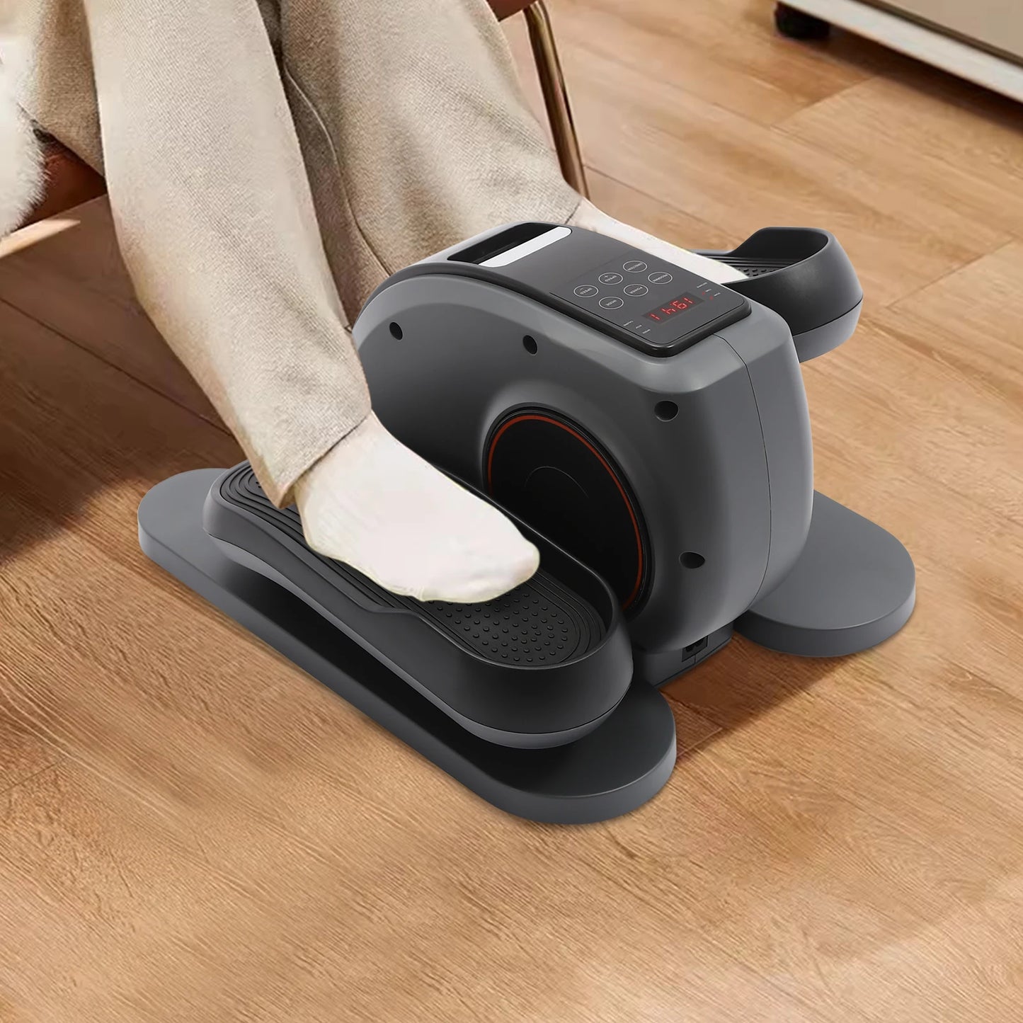 Electric Seated Leg Foot Pedal Exerciser Under Desk Leg Machine with Remote Control for Home