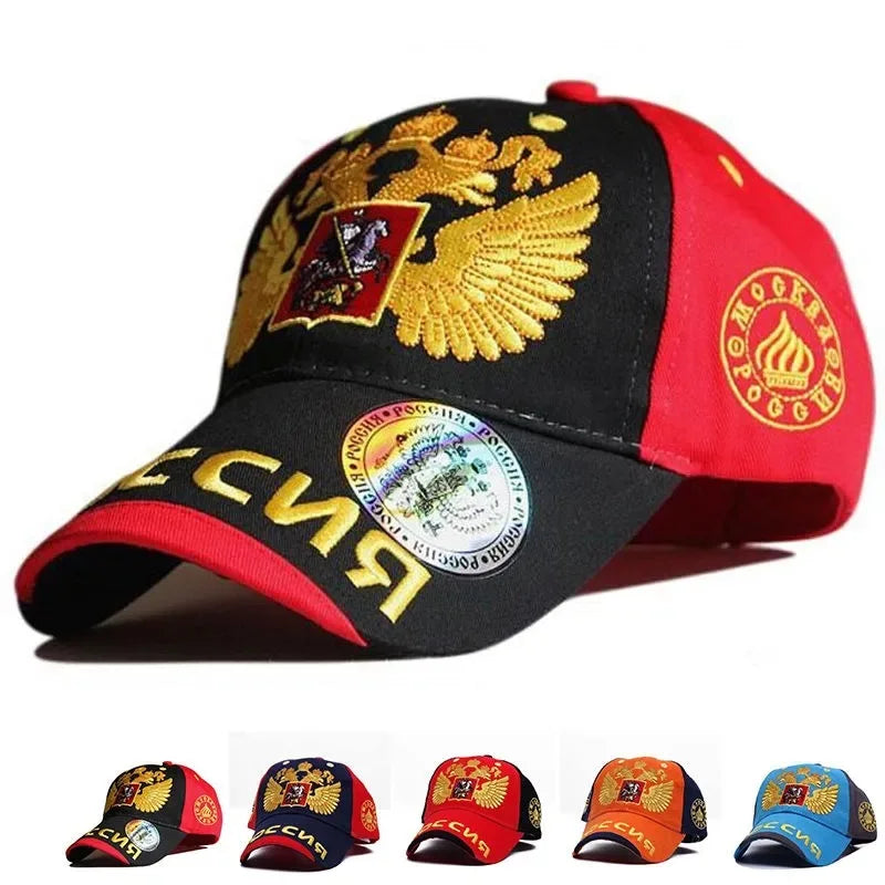 Rimiut Russia National Emblem Gold Double-Headed Eagle Cap Adjustable Cotton Hat Snapback Gorras Hip Hop Men Women Baseball Cap