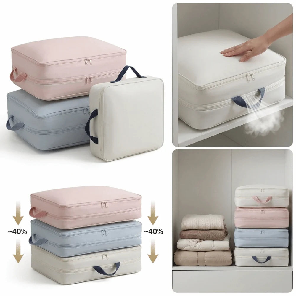 Large Capacity Compression Storage Bags Compression Function Durable Clothes Organizer Reusable Moving Packing Bag For Quilt