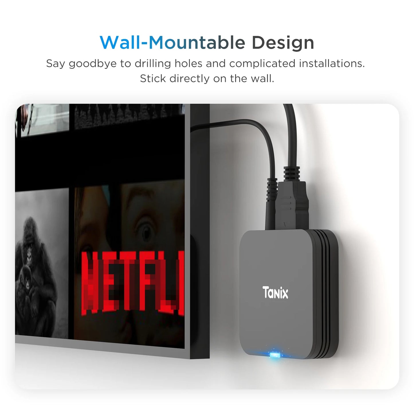 Tanix TX1 Android TV Box Allwinner H313 2.4G Wifi Mini Smart TV Stick Power by DC 5V 2A