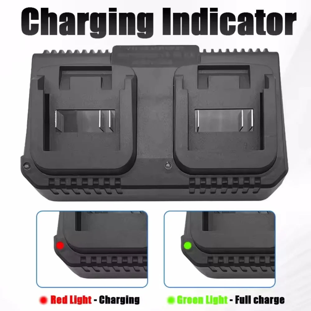 Dual Slot Charger 18V 21V Li-ion Battery Charger for Makita BL1415 BL1815 BL1830 BL1850 Electric Drill Power Tools EU US Plug