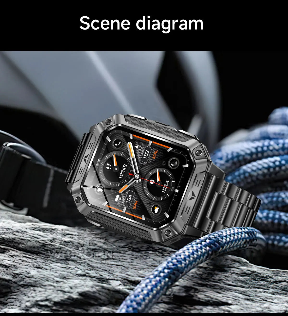 2026 New Built-in 1400mAh Super Large Battery Men Smart Watch Outdoor GPS 2.01"AMOLED Screen 10ATM Waterproof BT Call Smartwatch