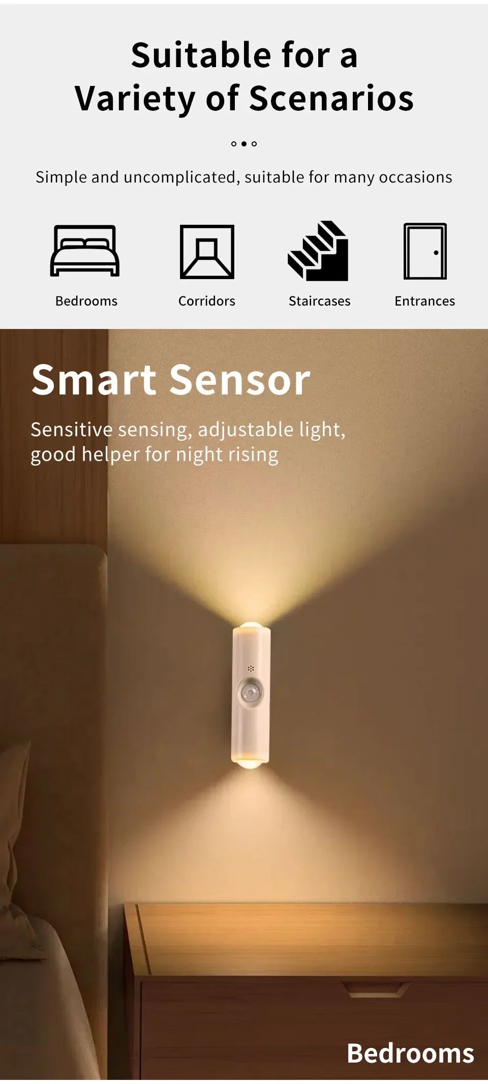 LED Night Light with Motion Sensor Wall Lamp Rechargeable RGB Gradient Ambient Night Lights Magnetic Sunset Lamp Room Decoration