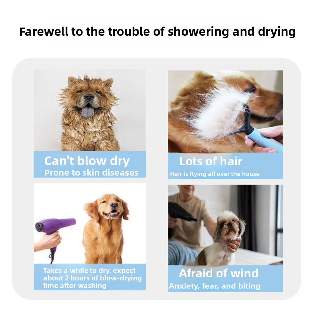 1Pcs S/M/L/XL (4 Sizes) Quick-Dry Pet Hair Dryer for Cats & Large Dogs - No Shedding Fast Drying After Bath, Ideal for Home Use