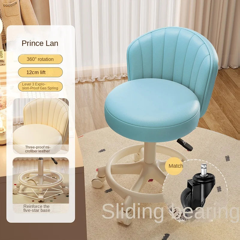 Ins Style Desk Chair Swivel Rolling Chair With Footrest Adjustable Height Home Computer Task Chair For Bedroom Make Up