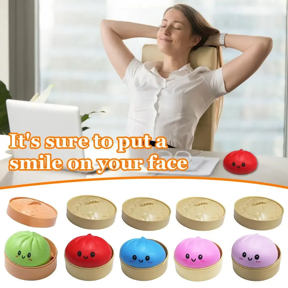 Colorful Dumpling Squishes Stress Balls Reusable Low Rebound Decompression Toys Dough Ball Unique Home Decoration Gifts