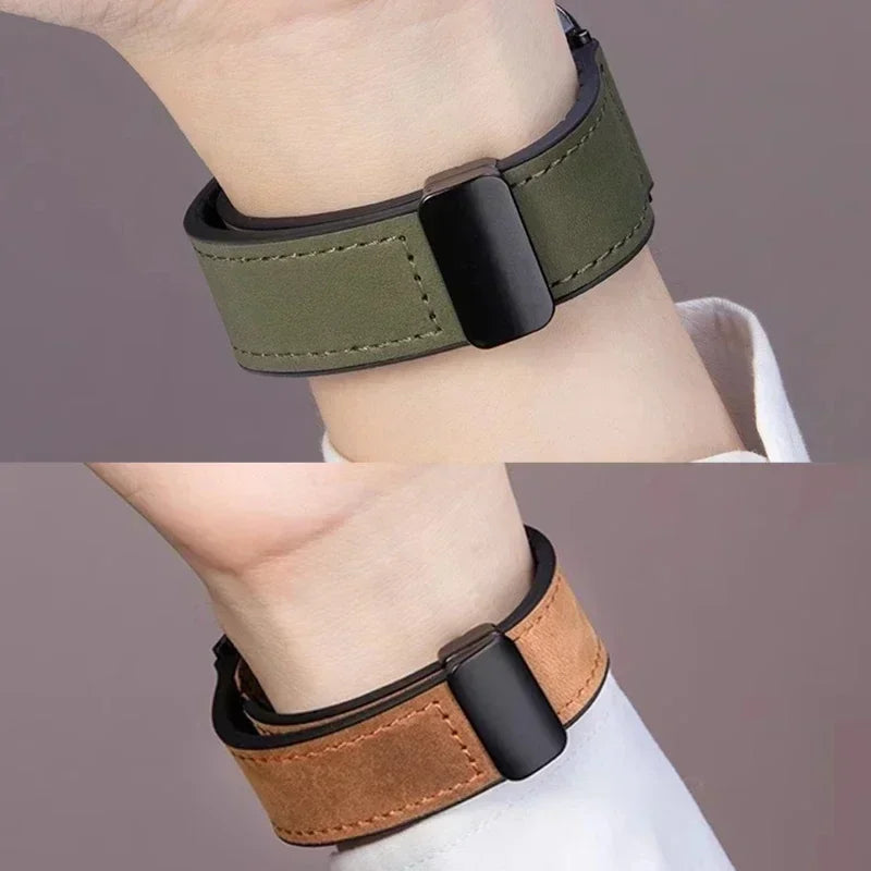 Leather+Silicone Strap For Omega X Swatch Joint MoonSwatch 20mm 22mm Magnetic Band For Xiaomi Watch S4 S3 S2 S1/Huawei GT2 3 4 5