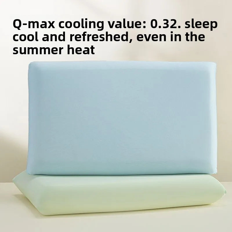 Summer Ice Silk Cooling Pillow Case, Open Style Elastic Edge Cover, Breathable Cool Feel Soft Pillow Protector for Better Sleep