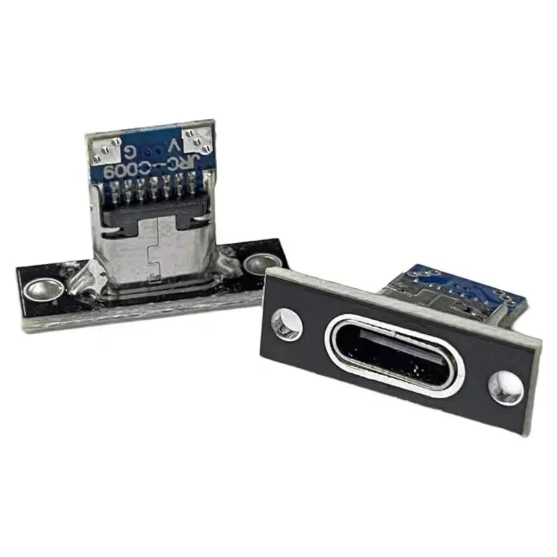 USB 3.1 Type C Socket with Screw Fixing Plate Type-C USB Jack 3.1 Type-C 4Pin 2Pin Female Connector Jack Charging Port