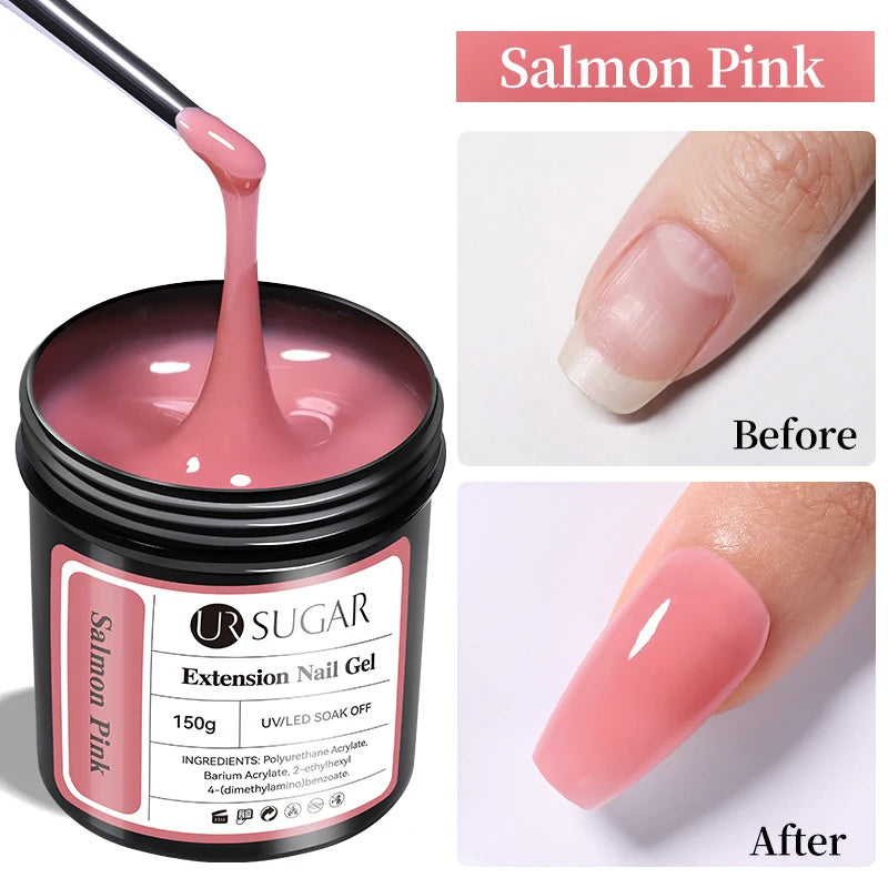 UR SUGAR 150g Extension Jelly Nude Pink Rose Red Quick Extension Gel Nail Polish Nail Extension UV LED Manicure Soak Off