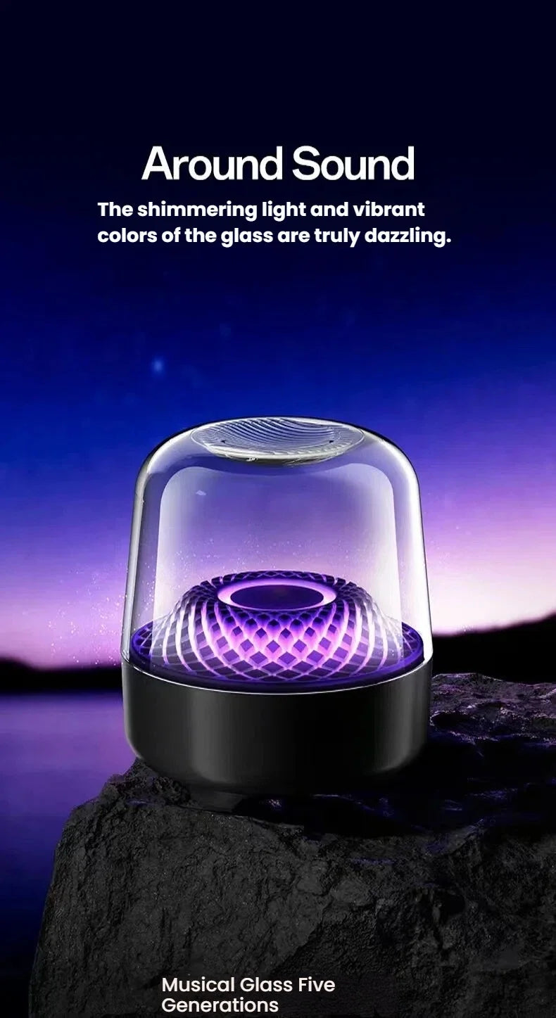 Glaze 5 Subwoofer Bluetooth 5.3 Audio Breathing Lamp Speakers Hi-Fi Acoustic Wireless Soundbar Portable Speaker for Home Theater