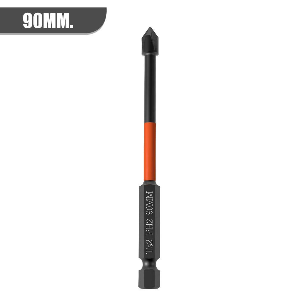 Strong Magnetic Batch Head PH2 Cross Screwdriver Set Impact Drill Bit Screw Alloy Steel Non-slip Cross Screwdriver 25-150mm