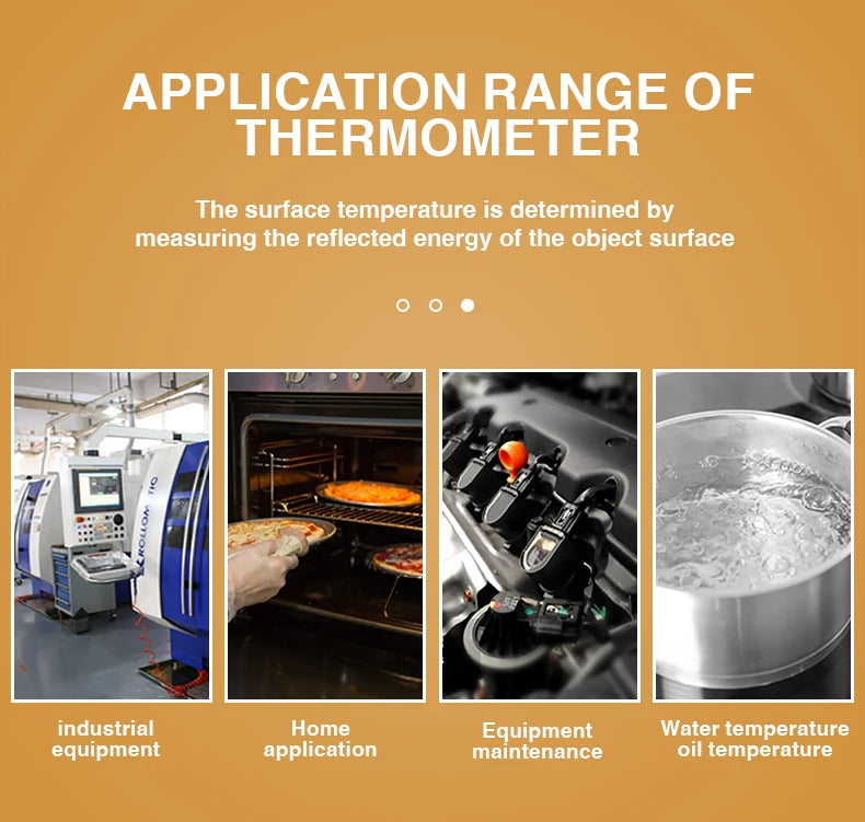 Digital Infrared Thermometer Non-contact Pyrometer Laser Temperature Meter Imager Hygrometer IR Termometro Color LCD Light Alarm