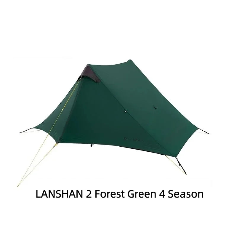 2024 New Version FLAME'S CREED LanShan 2 Person Oudoor Ultralight Camping Tent 3 Season Professional 15D Silnylon Rodless Tent