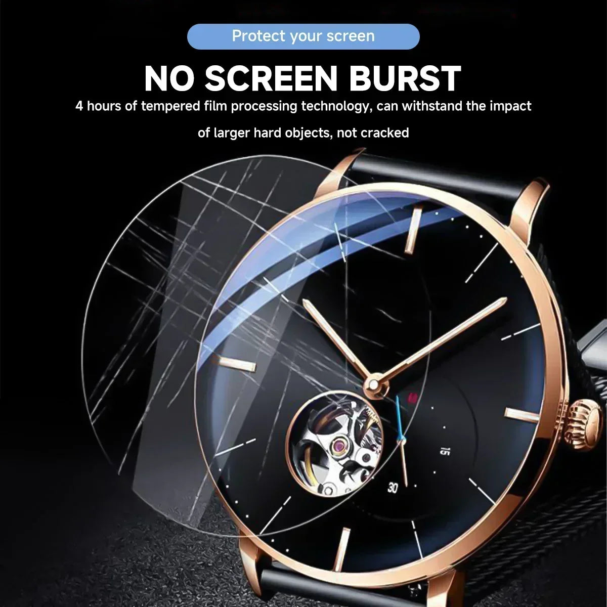 1-5PCS 26-46mm Universal Tempered Glass Smartwatch Screen Protector Protective Film 28mm 30mm 32mm 38mm 40mm 41mm 42mm Diameter