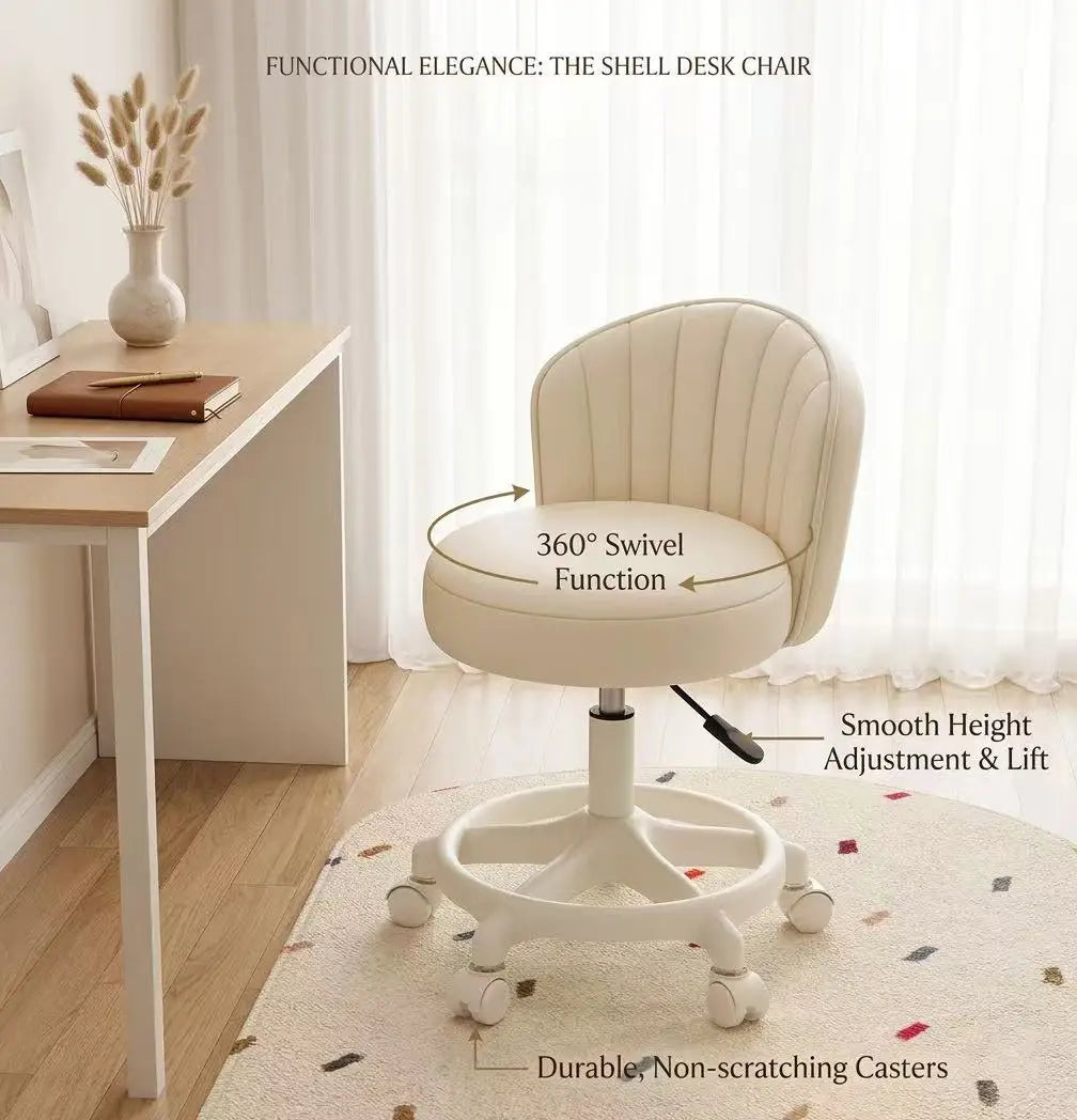 Ins Style Desk Chair Swivel Rolling Chair With Footrest Adjustable Height Home Computer Task Chair For Bedroom Make Up