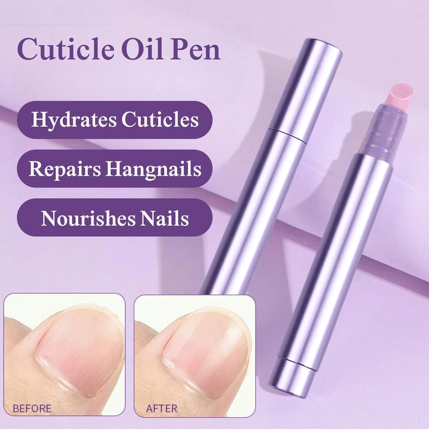 1/2/3PCS 3-in-1 Cuticle Oil Pen DeadSkin Remover Cuticle Pusher Grinding Pen With Ceramic Tip Cuticle Remover Pen Nail Care Tool