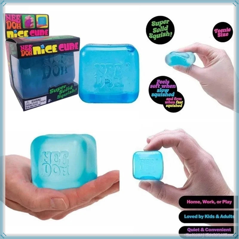 Needoh Nice Cube Sensory Stress Reliever Fidget Tool for Anxiety &Focus Desk Sensory Cube for Adults & Anti-Anxiety Squeeze Kids