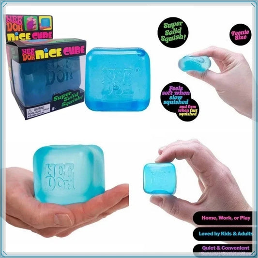 Needoh Nice Cube Sensory Stress Reliever Fidget Tool for Anxiety &Focus Desk Sensory Cube for Adults & Anti-Anxiety Squeeze Kids