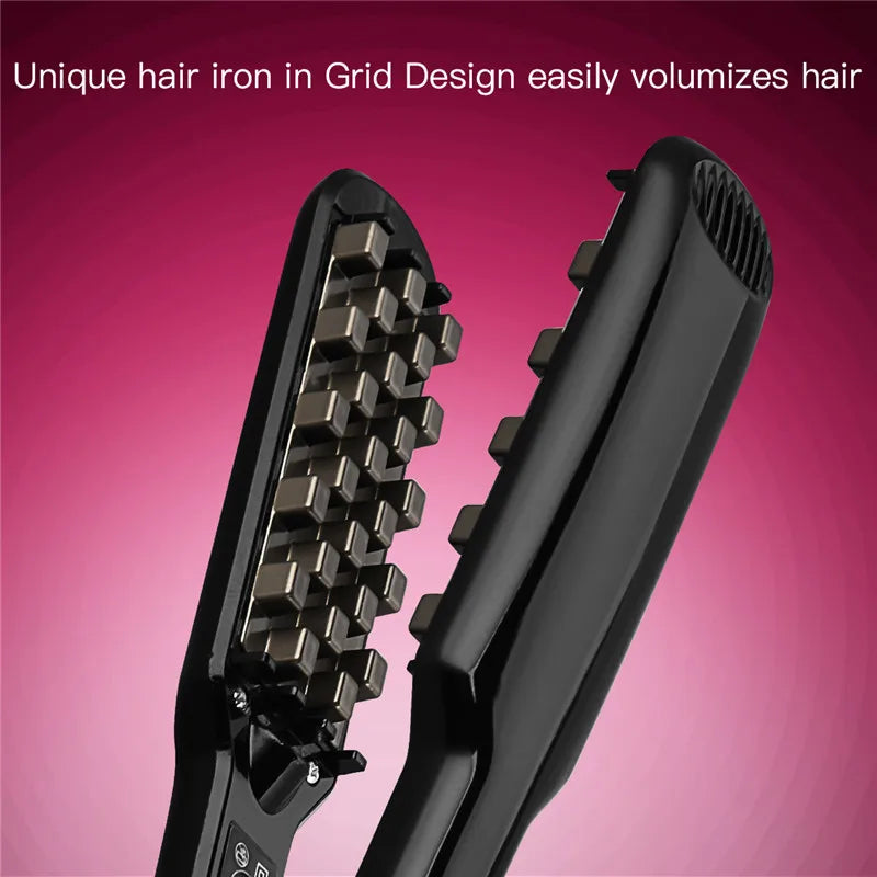 3D Grid Hair Crimper Professional Fluffy Iron Increase Volume Ceramic Hair Tool Hair Waver Styling Crimping Perm Pliers