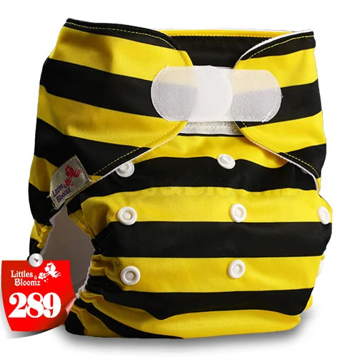[Littles&Bloomz] Baby Washable Reusable Real Cloth STANDARD Hook-Loop Pocket Nappy Diaper Cover Wrap, suits Birth to Potty