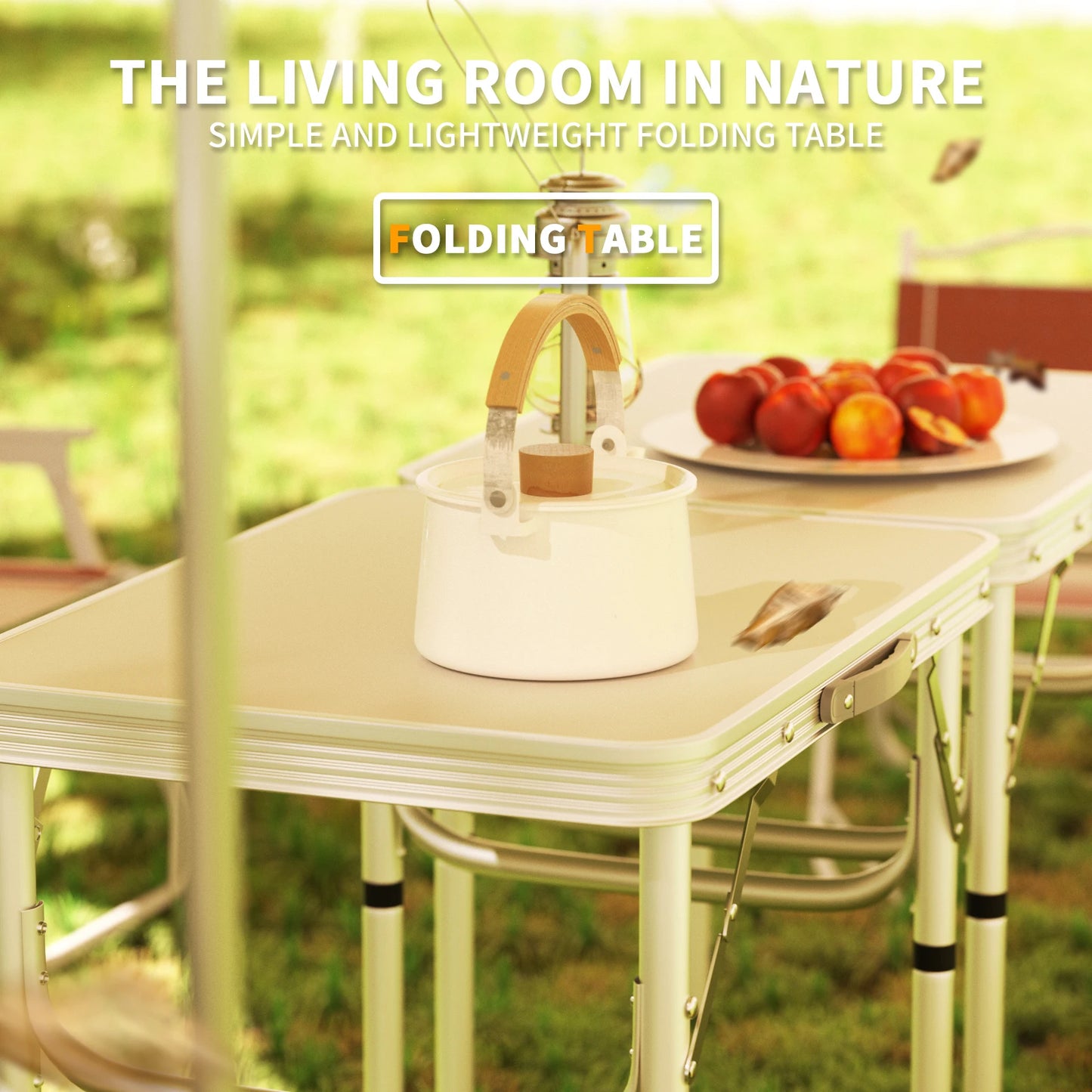 Folding Picnic Table Outdoor,Folding computer table,2x1.5x1/2Ft, for Homework Compact Handy Camping Table Garden Party BBQ