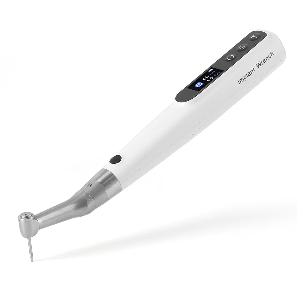AZDENT Dental Implant Motor Electric Wireless Torque Driver Implant Torque Wrench with 16pcs Screwdrivers Contra Angle Motor