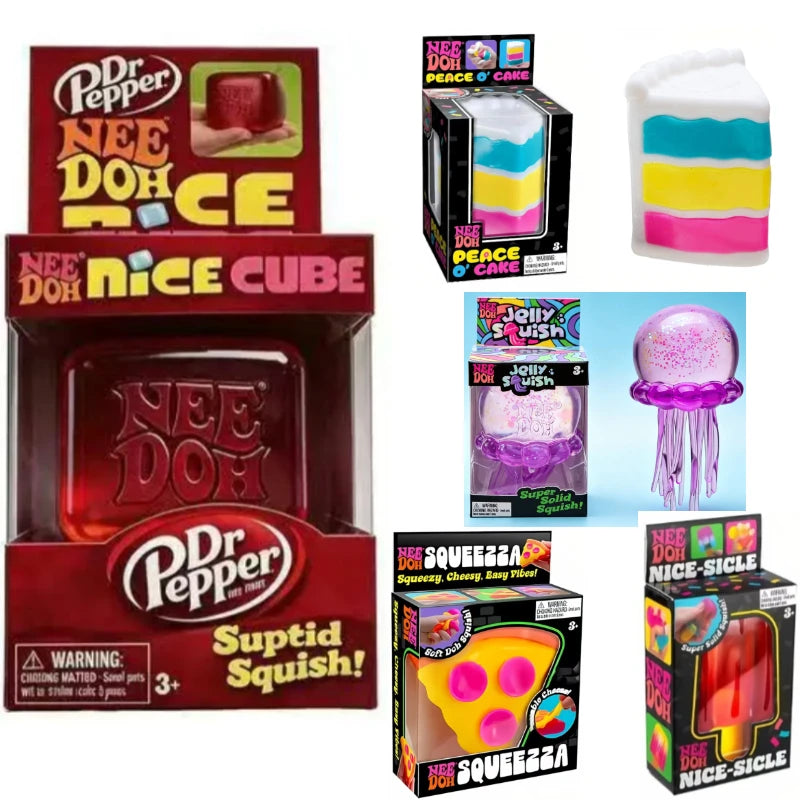 Schylling Sensory Squishy Cube, NeeDoh Nice Cube & Nice-Sicle Design, Stress Relief Anti-Anxiety Focus Toy for ADHD
